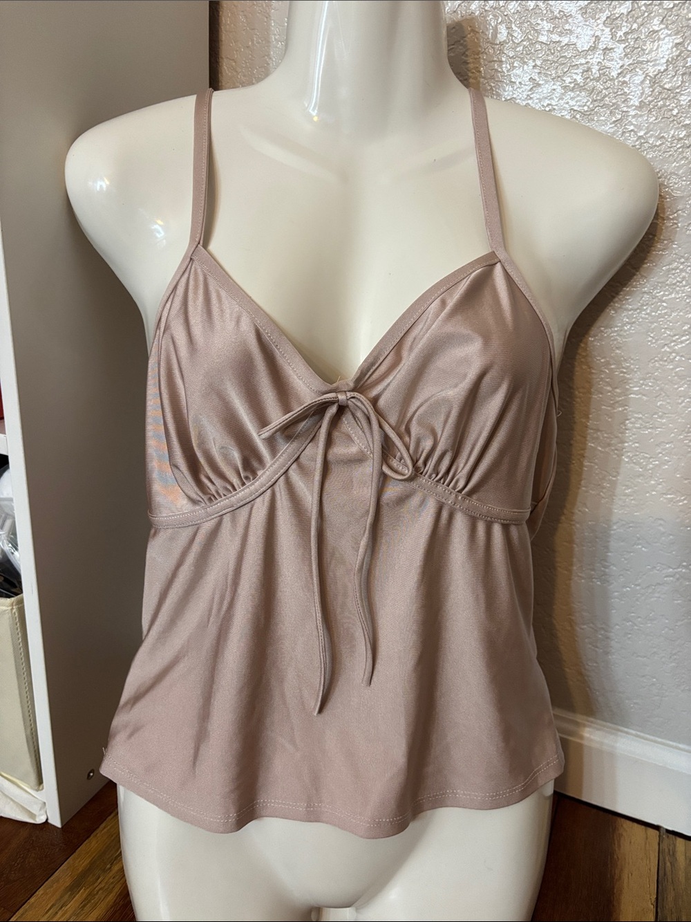 Women’s Tie-Front Cami Tank Top - Nude Blush